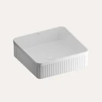 Umywalka nablatowa Pleat kwadratowa – biały połysk - Kolekcja Pleat - BOCCO