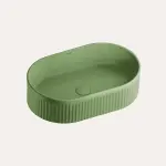 Umywalka nablatowa Pleat owalna – sage green – Kolekcja Pleat – BOCCO Umywalka nablatowa Pleat owalna – sage green