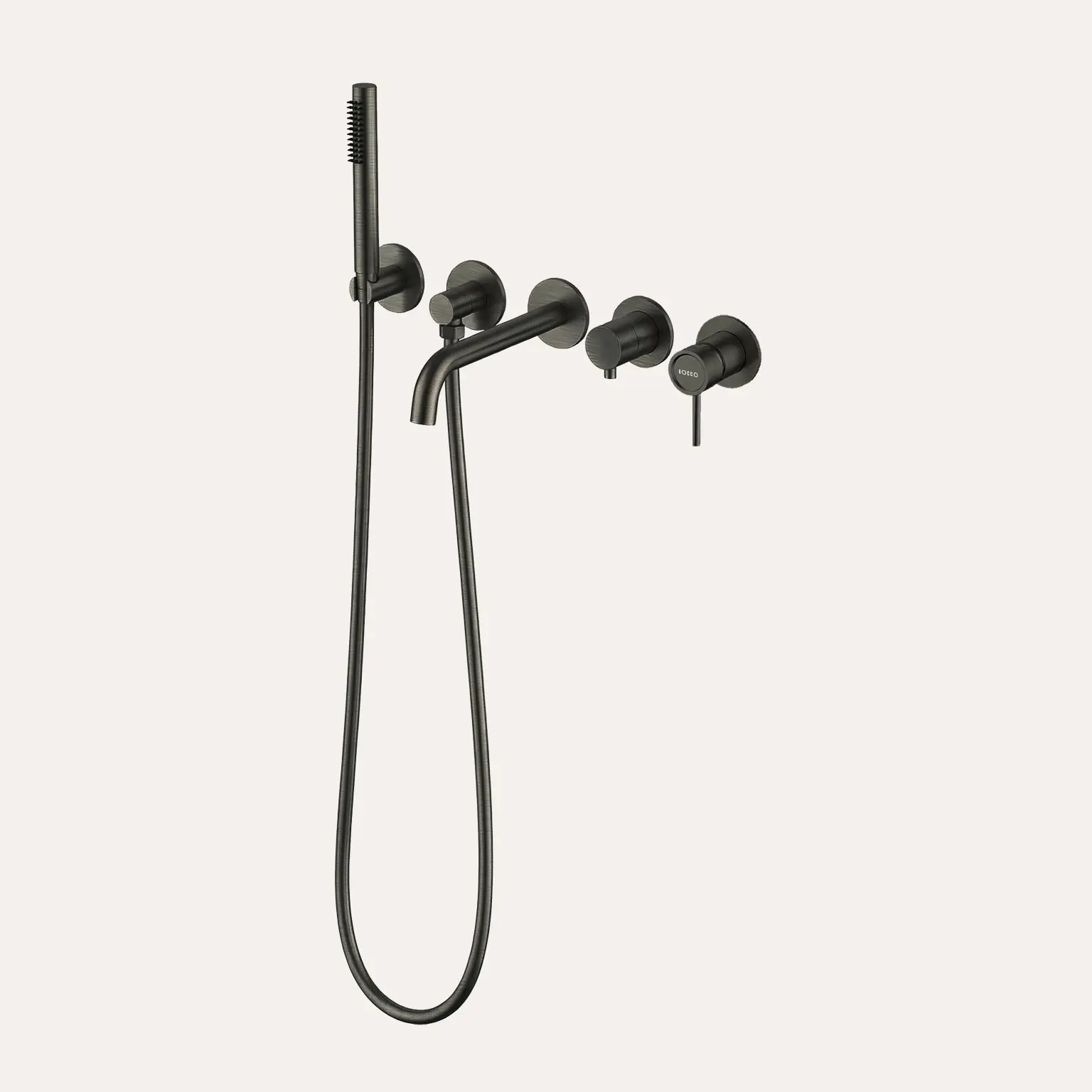 Zestaw wannowo-prysznicowy 5-otworowy podtynkowy Liora - gun metal