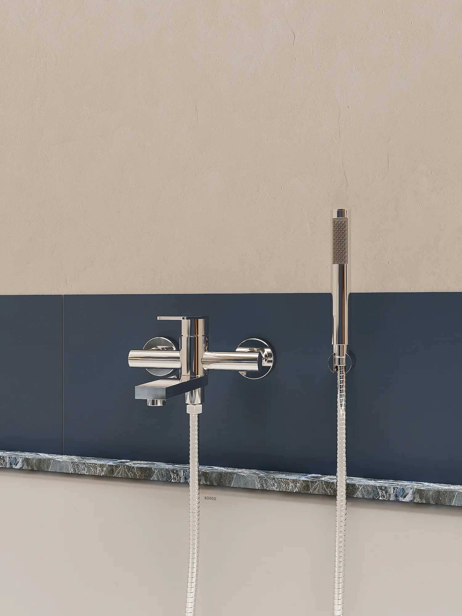 Bateria wannowa natynkowa Arcos – chrom