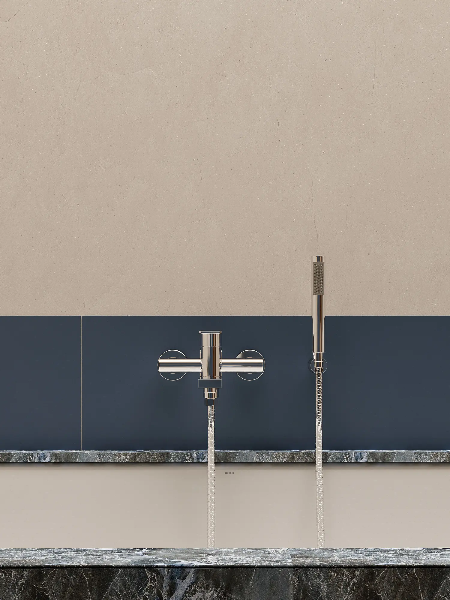 Bateria wannowa natynkowa Arcos – chrom