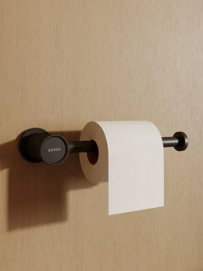 Uchwyt na papier toaletowy Liora – czarny mat
