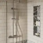 Zestaw prysznicowy termostatyczny natynkowy Liora - stal szczotkowana