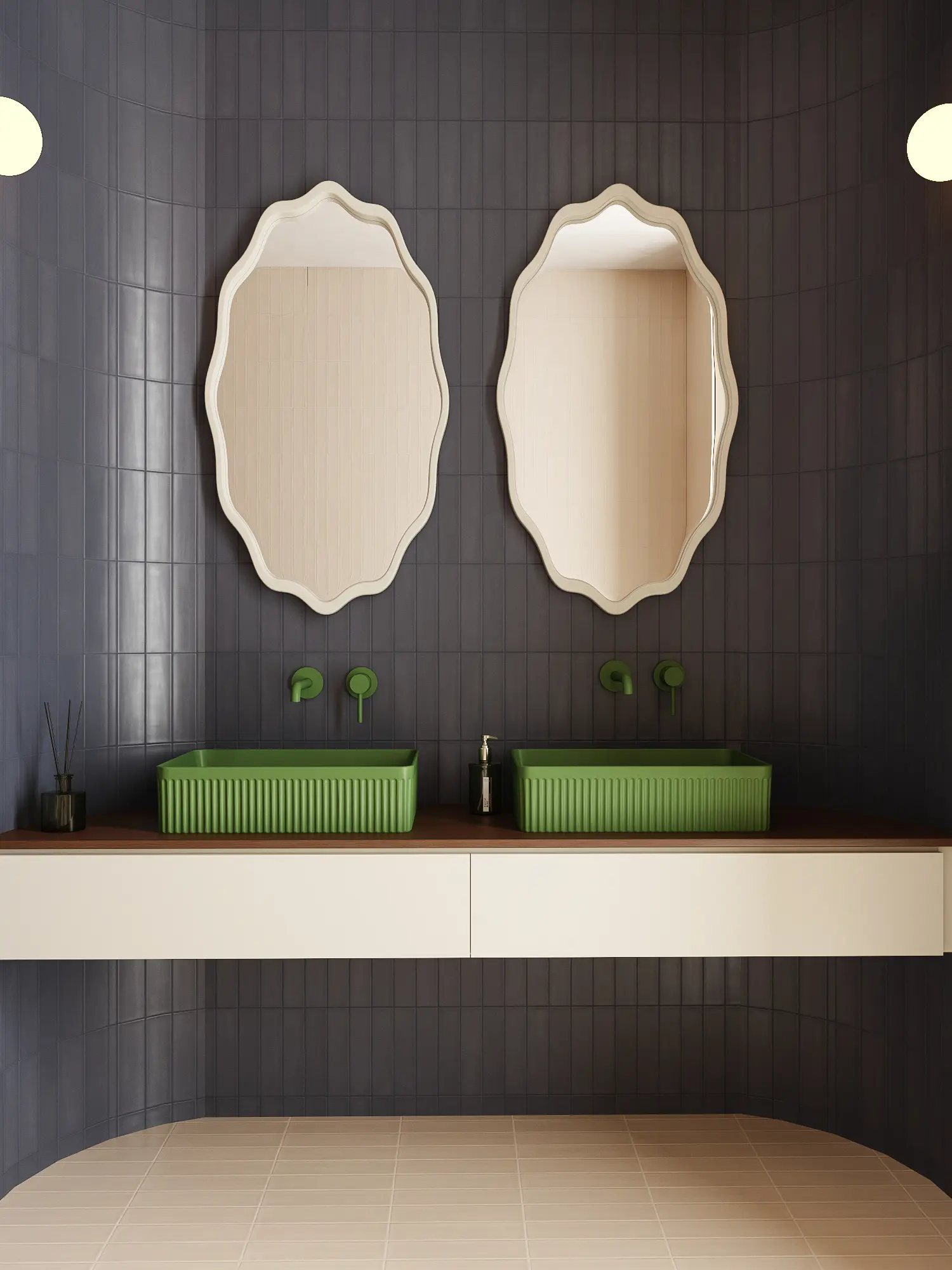 Bateria umywalkowa podtynkowa Structa – sage green