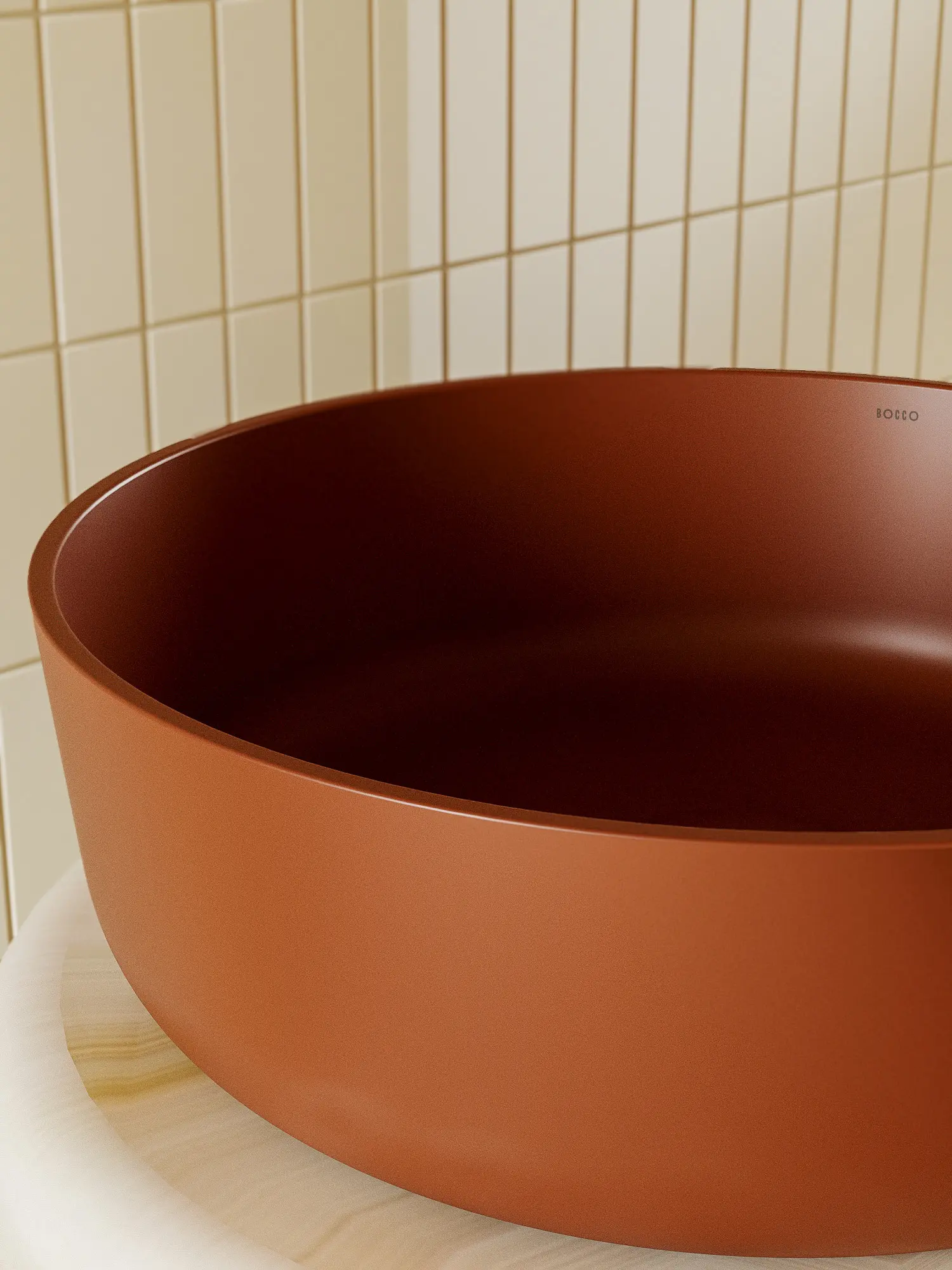 Umywalka OVAL z konglomeratu - terakota
