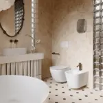 Bateria bidetowa Liora – brąz szczotkowany