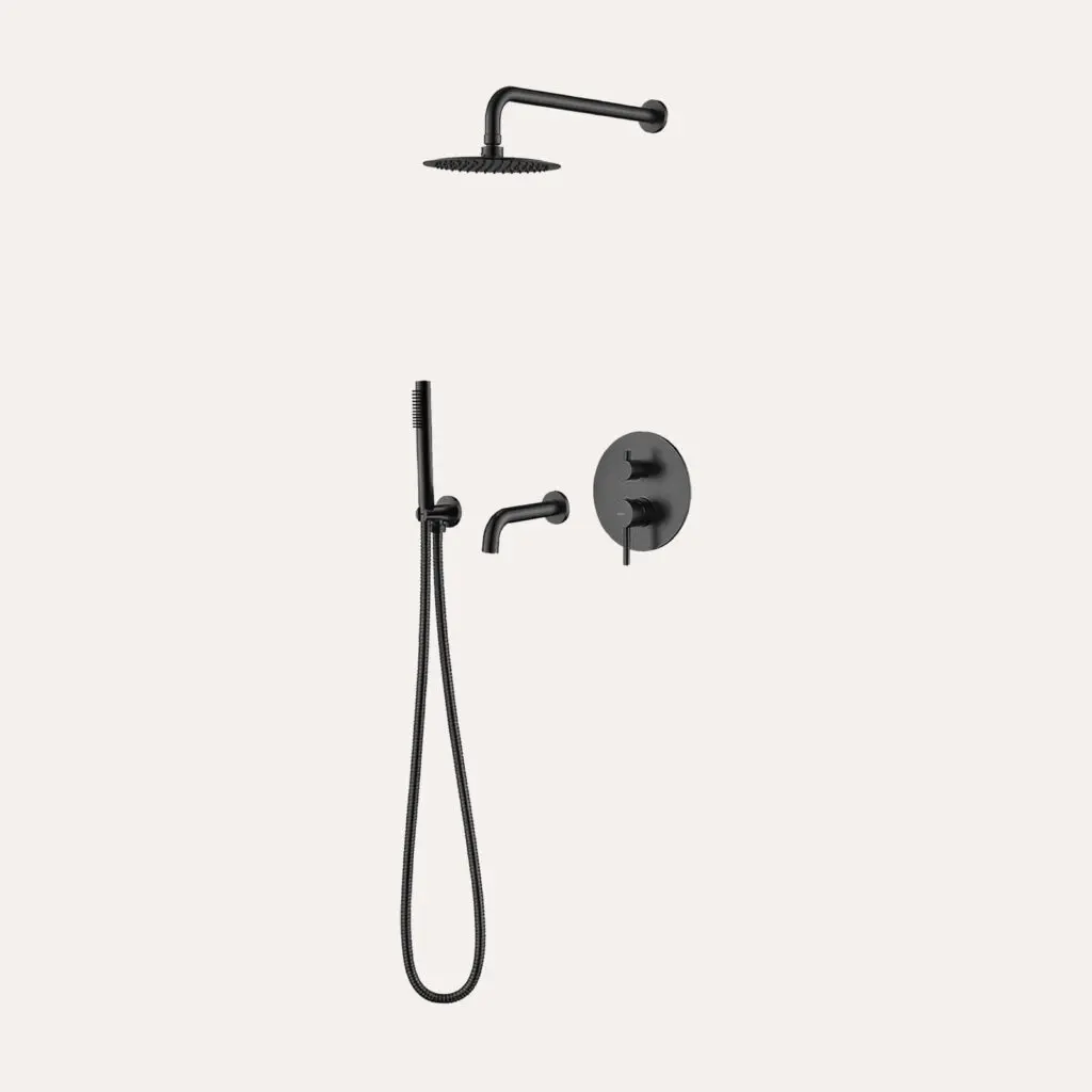 Zestaw wannowo-prysznicowy podtynkowy Structa - gun metal